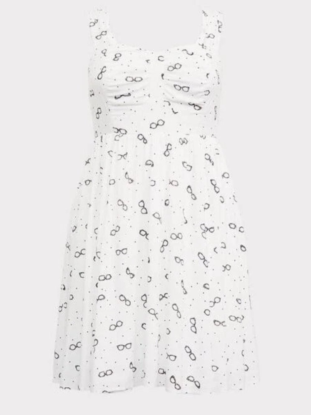 Torrid Eyeglasses & Polka Dot Print Mini Challis Skater Dress
